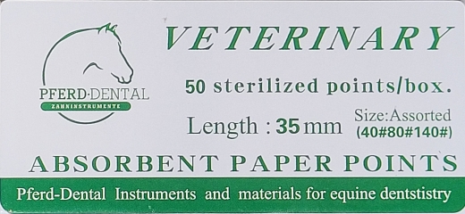 Dental-Papierspitzen - 35mm, 50Stk./Box, verschiedene Dicken (ISO) #40, #80, #140