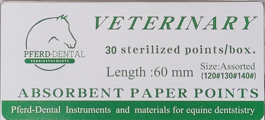 Dental-Papierspitzen - 60mm, 30Stk./Box sortiert ISO #120, #130,#140